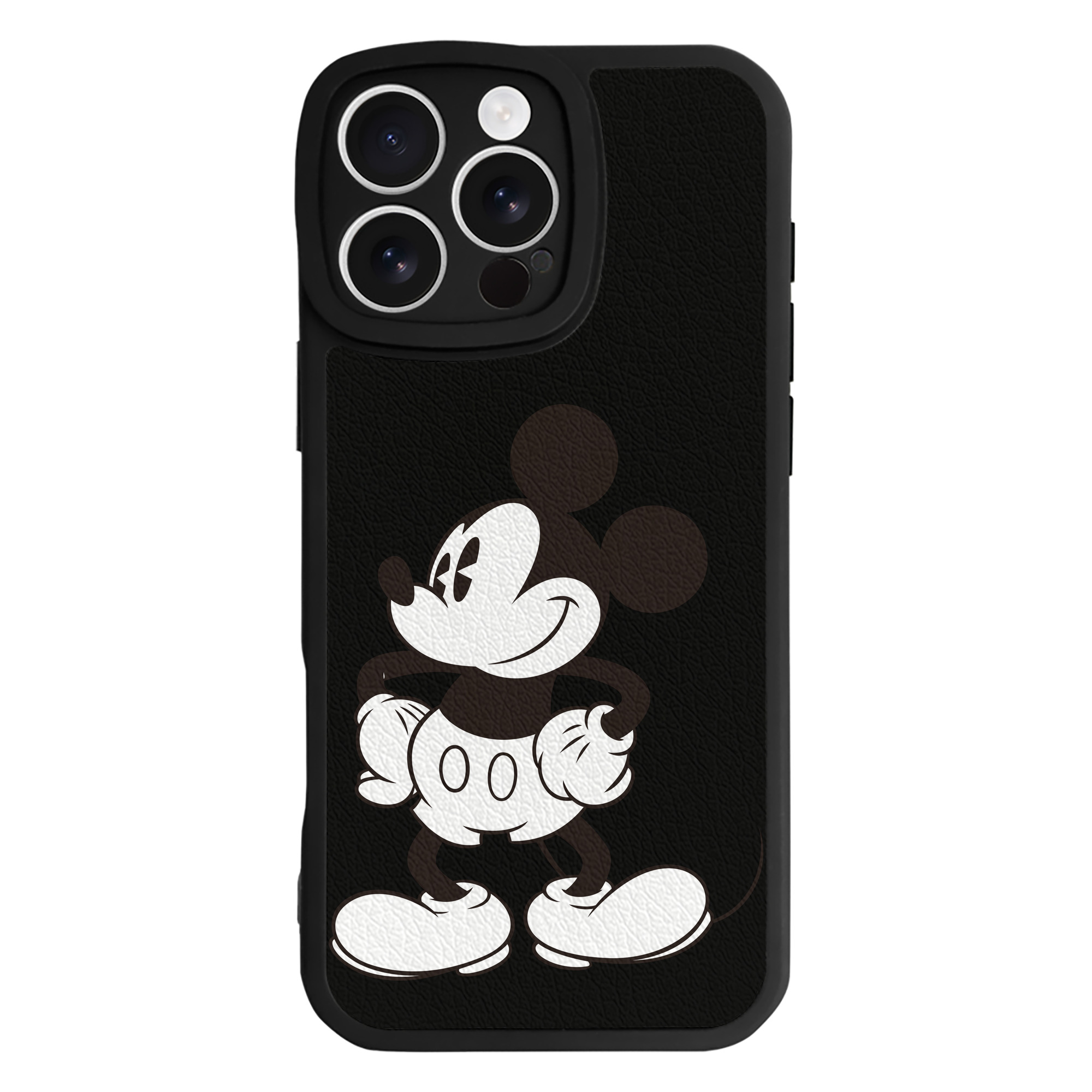 （画像用） ミッキーマウス Mickey Mouse 【iPhone 16シリーズ対応】シリコンスマホケース（レザー調） 材質：シリコン